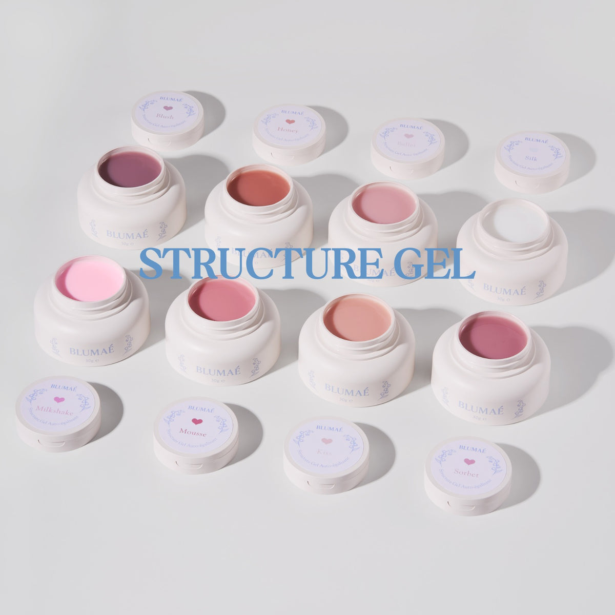 Collection Structure Gel Blumaé – huit gels de construction ouverts